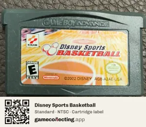 Disney Sports Basketball Game Boy Advance, NTSC cartridge label