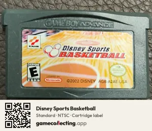 Disney Sports Basketball Game Boy Advance, NTSC cartridge label