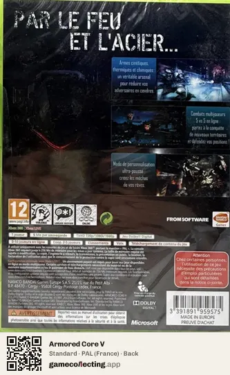 Armored Core V Xbox 360, France box back