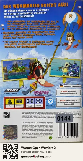 Worms: Open Warfare 2 PlayStation Portable, PAL box back
