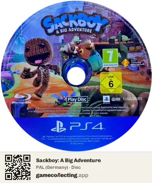 Sackboy: A Big Adventure PlayStation 4, PAL disc