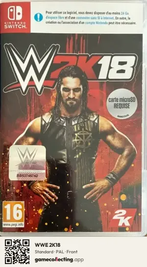 WWE 2K18 Nintendo Switch, PAL box front