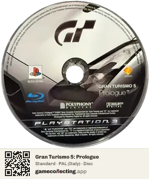 Gran Turismo 5: Prologue PlayStation 3, PAL disc