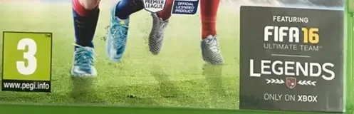 FIFA 16, the PEGI square on its front