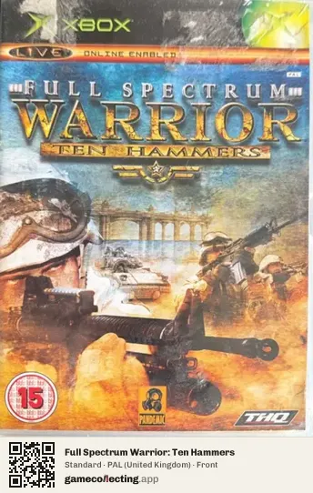 Full Spectrum Warrior: Ten Hammers Xbox, United Kingdom box front