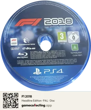 F1 2018 PlayStation 4, PAL disc