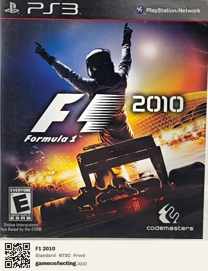 F1 2010 PlayStation 3, NTSC box front