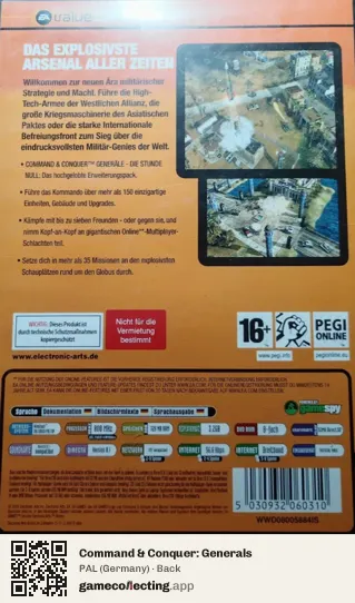 Command & Conquer: Generals Computer, Germany box back