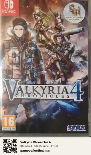 Valkyria Chronicles 4 Nintendo Switch, France box front