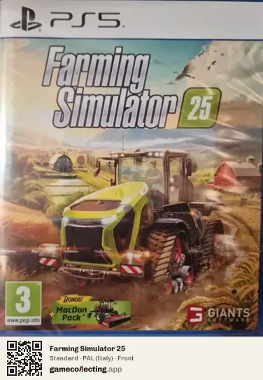 Farming Simulator 25 PlayStation 5, Italy box front