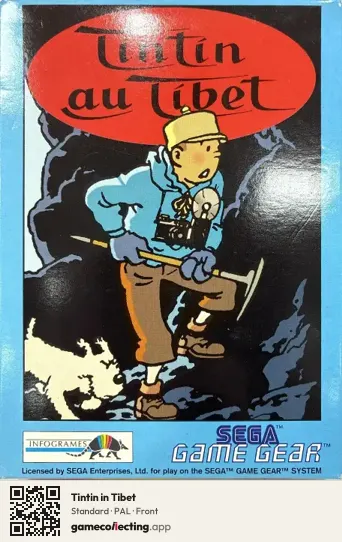 Tintin in Tibet Sega Game Gear, PAL box front