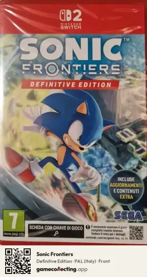 Sonic Frontiers Nintendo Switch 2, Italy box front