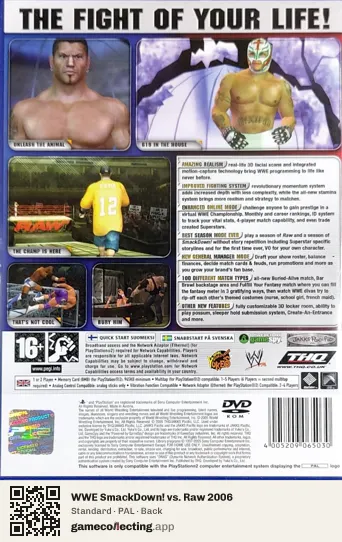 WWE SmackDown! vs. Raw 2006 PlayStation 2, PAL box back