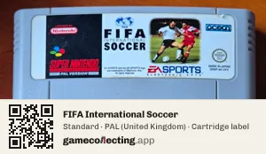 FIFA International Soccer Super Nintendo Entertainment System, PAL cartridge label
