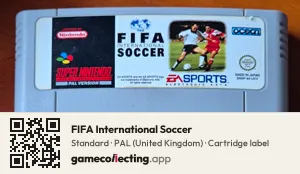 FIFA International Soccer Super Nintendo Entertainment System, PAL cartridge label