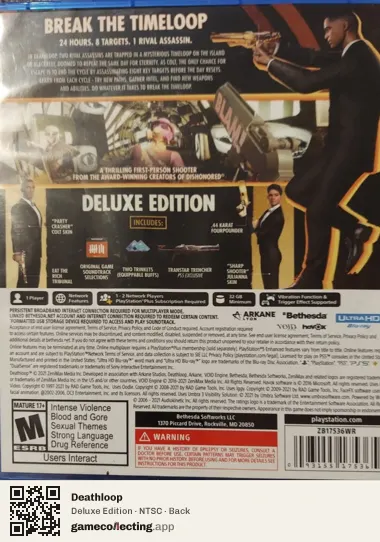 Deathloop PlayStation 5, NTSC box back