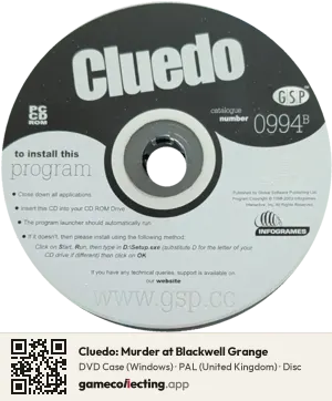 Cluedo: Murder at Blackwell Grange Computer, PAL disc