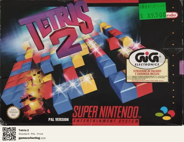 Tetris 2 Super Nintendo Entertainment System, PAL box front