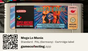 Mega Lo Mania Super Nintendo Entertainment System, PAL cartridge label
