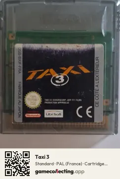 Taxi 3 Game Boy Color, PAL cartridge label