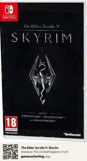 The Elder Scrolls V: Skyrim Nintendo Switch, United Kingdom box front