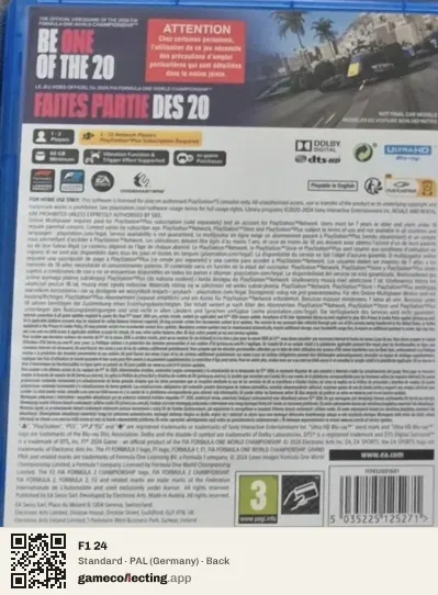 F1 24 PlayStation 5, Germany box back