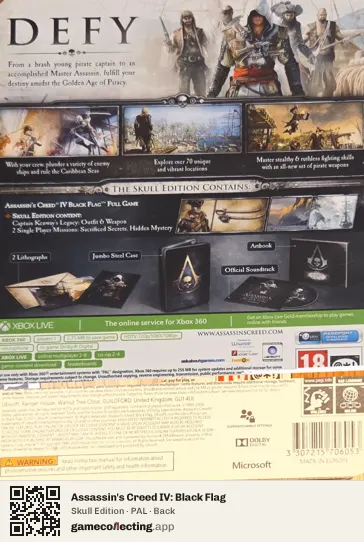 Assassin's Creed IV: Black Flag Xbox 360, PAL box back