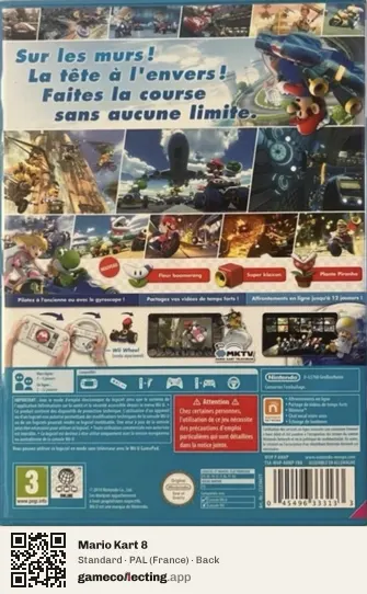 Mario Kart 8 Nintendo Wii U, France box back