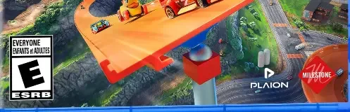 Hot Wheels Infinite Rush, the ESRB box on its front