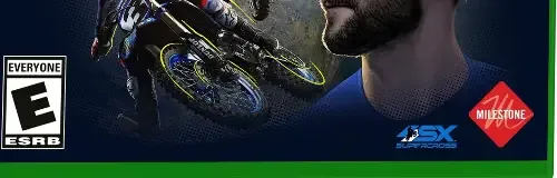 Monster Energy Supercross 6, the ESRB box on its front