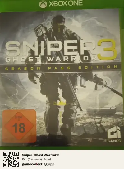 Sniper: Ghost Warrior 3 Xbox One, Germany box front