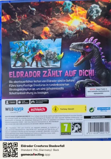 Eldrador Creatures Shadowfall PlayStation 5, Germany box back