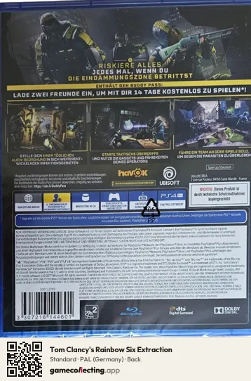 Tom Clancy's Rainbow Six Extraction PlayStation 4, Germany box back
