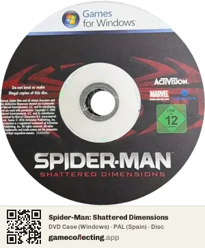 Spider-Man: Shattered Dimensions Computer, PAL disc