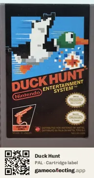 Duck Hunt Nintendo Entertainment System, PAL cartridge label
