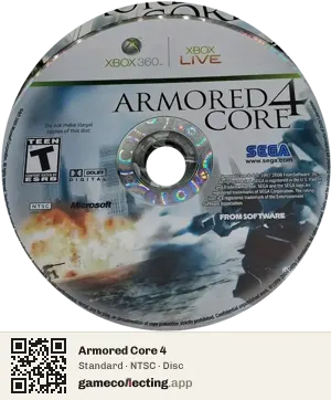 Armored Core 4 Xbox 360, NTSC disc