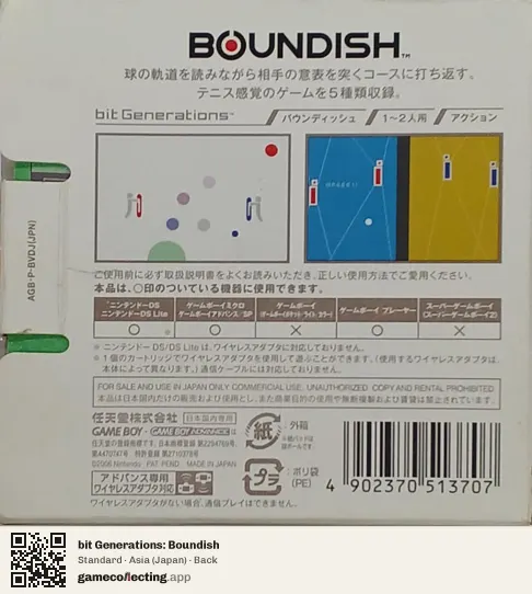 bit Generations: Boundish Game Boy Advance, Asia box back