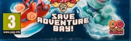 PAW Patrol Mighty Pups: Save Adventure Bay, the PEGI square on its front