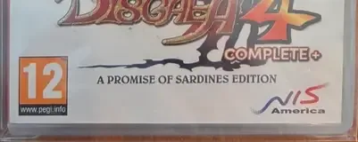 Disgaea 4 Complete+, the PEGI square on its front