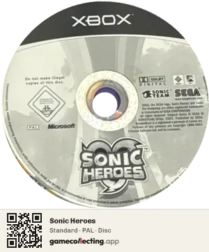 Sonic Heroes Xbox, PAL disc
