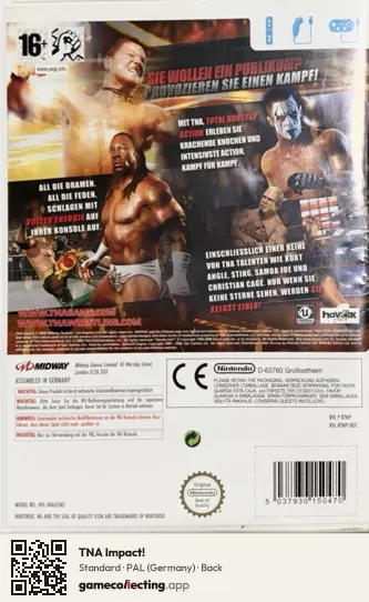 TNA Impact! Nintendo Wii, Germany box back