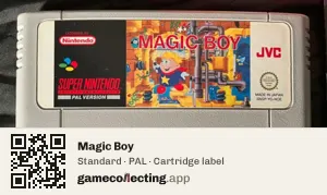 Magic Boy Super Nintendo Entertainment System, PAL cartridge label