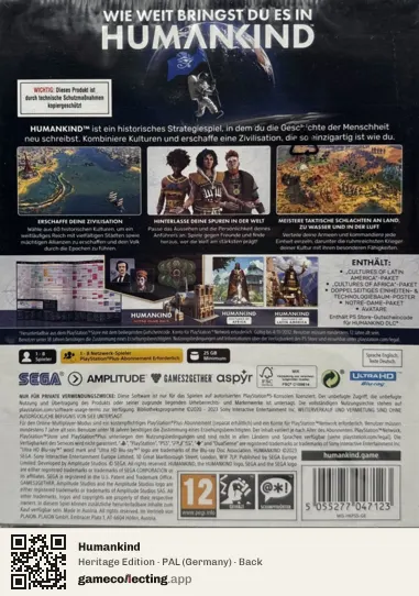 Humankind PlayStation 5, Germany box back