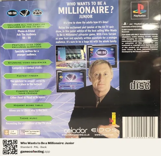 Who Wants to Be a Millionaire: Junior PlayStation, PAL box back