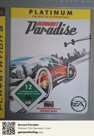 Burnout Paradise PlayStation 3, Germany box front