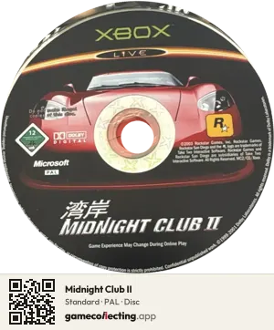 Midnight Club II Xbox, PAL disc