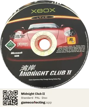 Midnight Club II Xbox, PAL disc