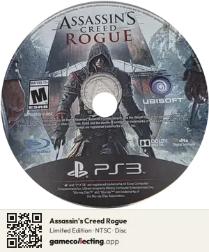 Assassin's Creed Rogue PlayStation 3, NTSC disc