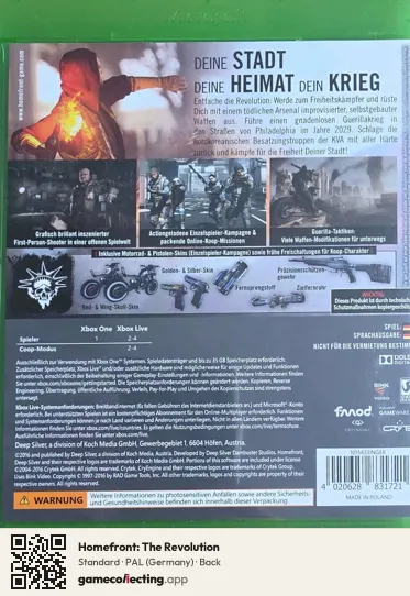 Homefront: The Revolution Xbox One, Germany box back