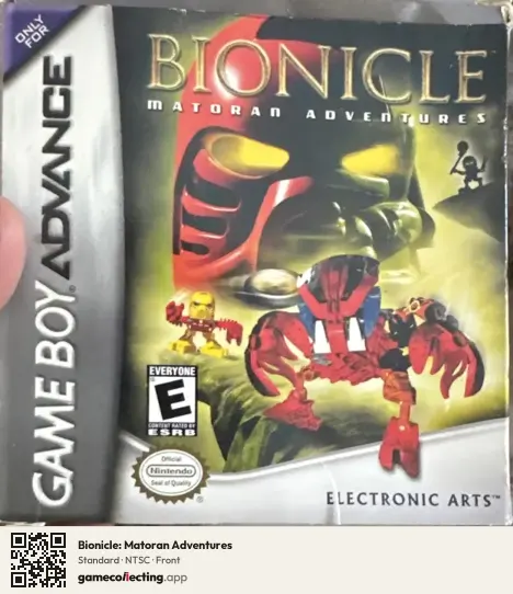 Bionicle: Matoran Adventures Game Boy Advance, NTSC box front
